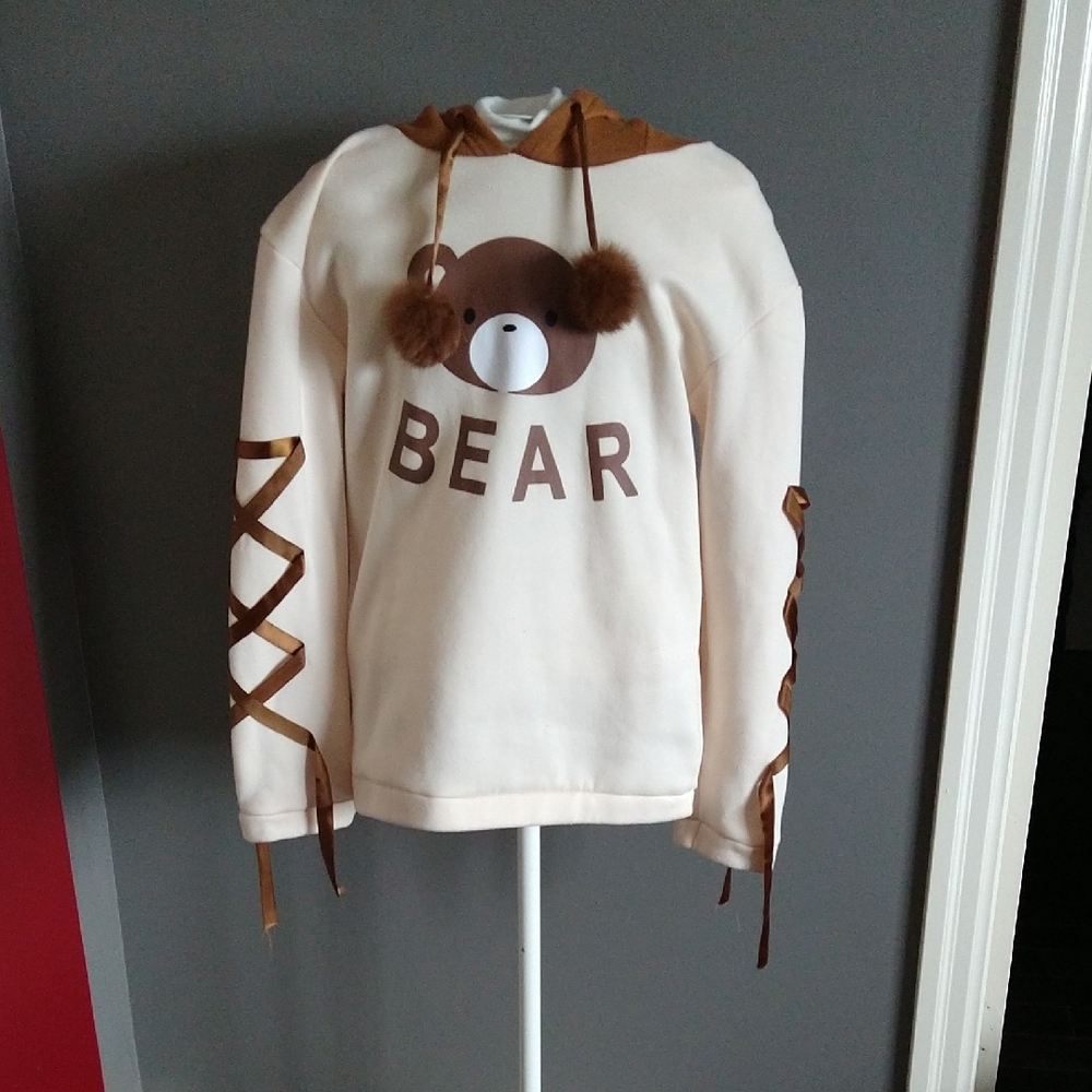 Kids Cream Bear Hoodie